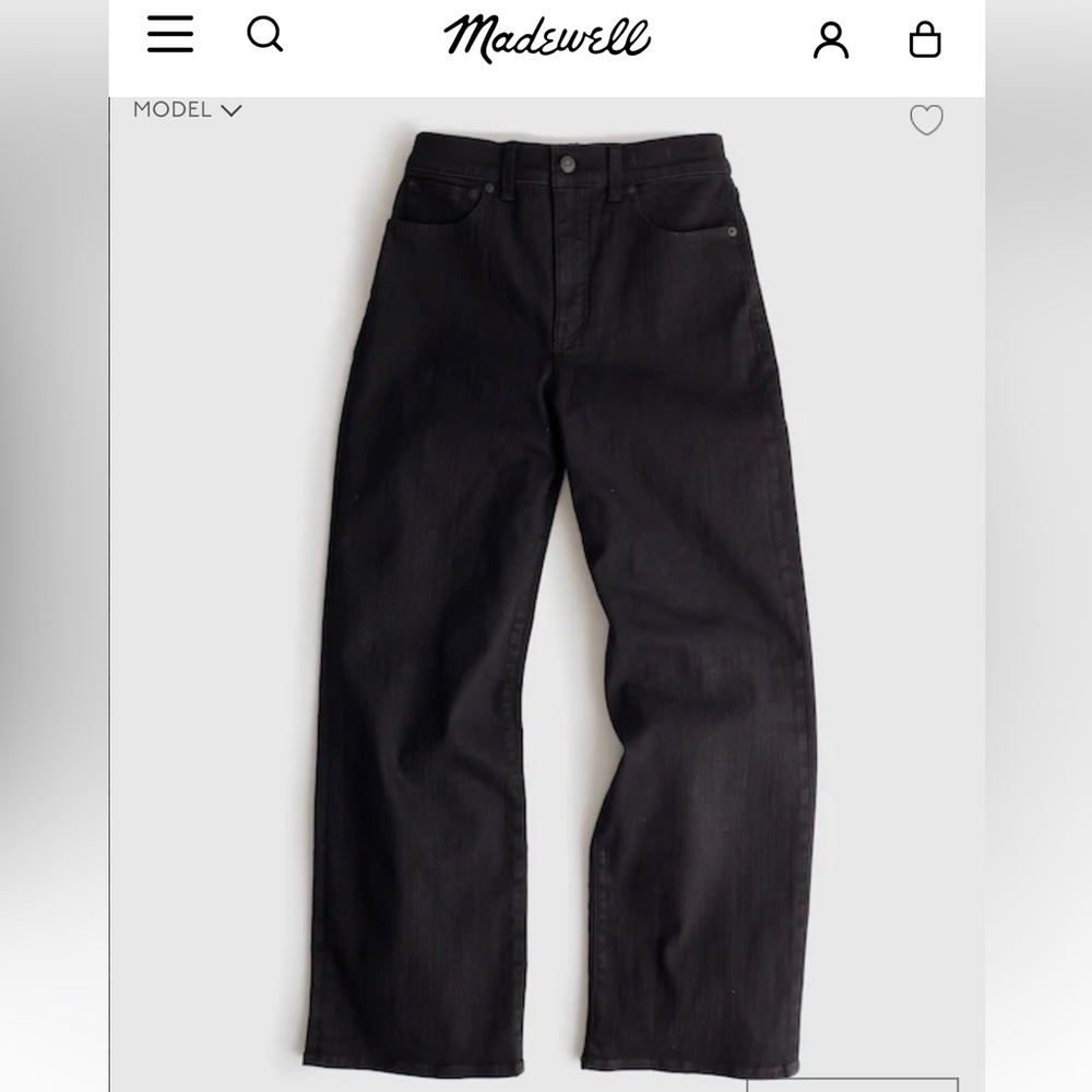 Madewell Black The Perfect Vintage Wide-Leg Jeans